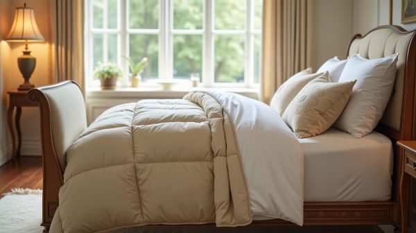 Confort haut de gamme : oreiller en plumes et duvets français